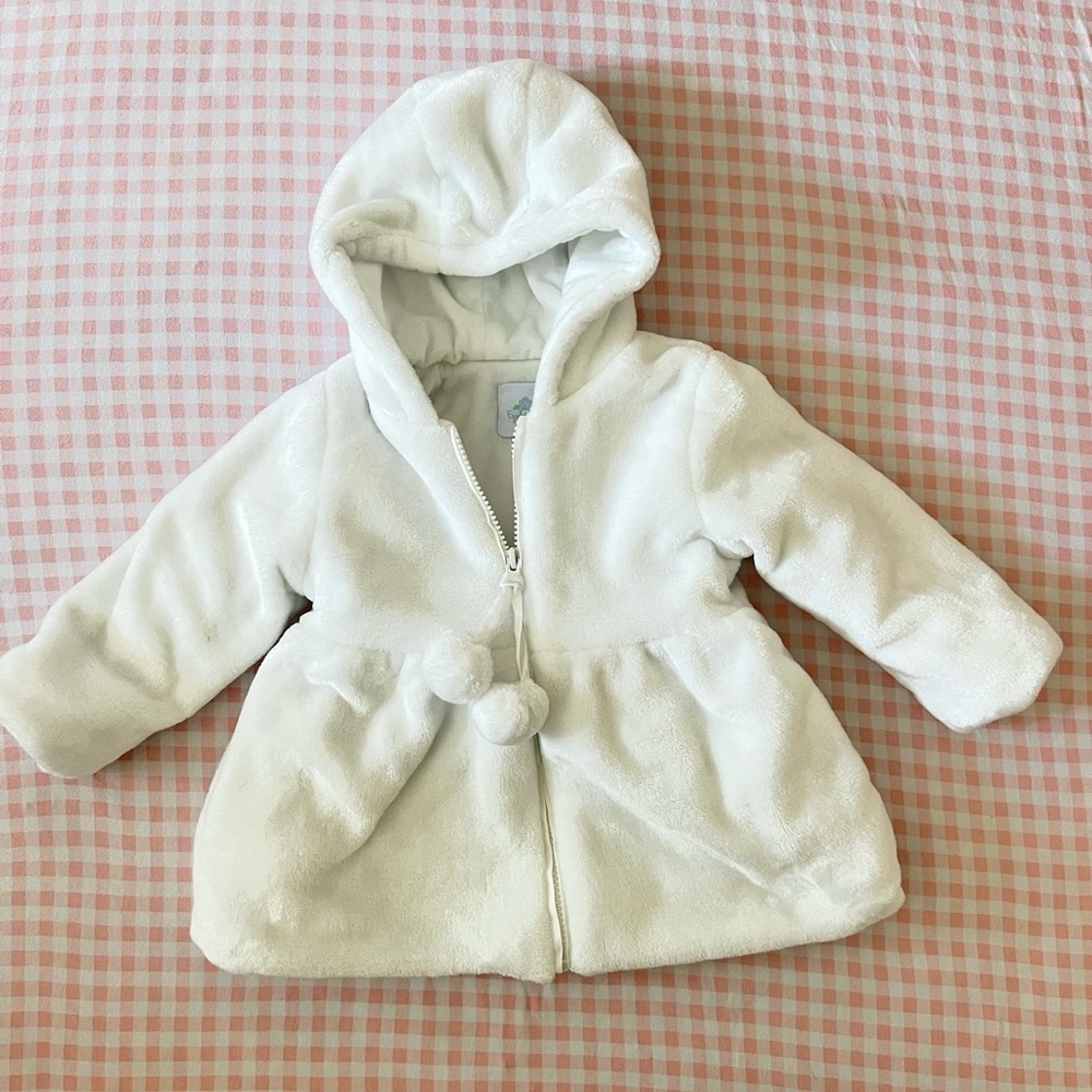 Cozy White Kids Hooded Jacket